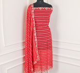 Khadi Red Unstitched Suit